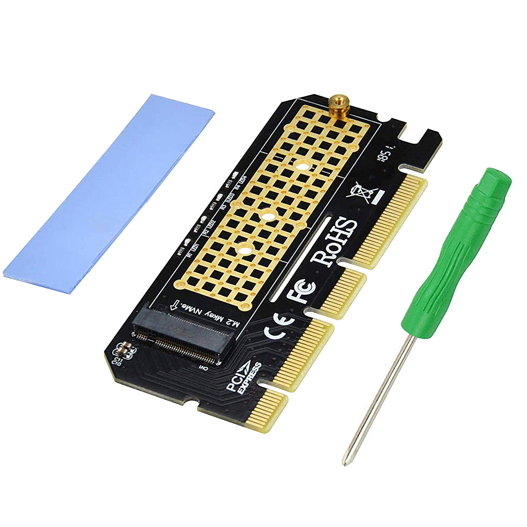 Eleboat® NVME Adapter PCIe x16 with Gel Pad, M.2 NVME or AHCI SSD to PCIE 3.0 Adapter Card Support PCIe x4 x8 x16 Slot Eleboat® NVME Adapter PCIe x16 with Gel Pad, M.2 NVME or AHCI SSD to PCIE 3.0 Adapter Card Support PCIe x4 x8 x16 Slot